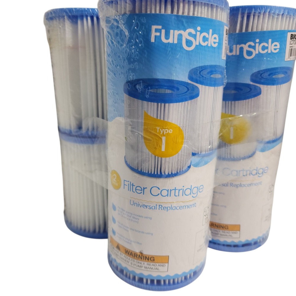 Funsicle Type 1 Filter Cartridge Universal Replacement 4 Pack Pool Spa